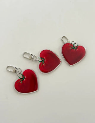 Heart Tomato Bag Keyring Fruit Acrylic Phone Strap