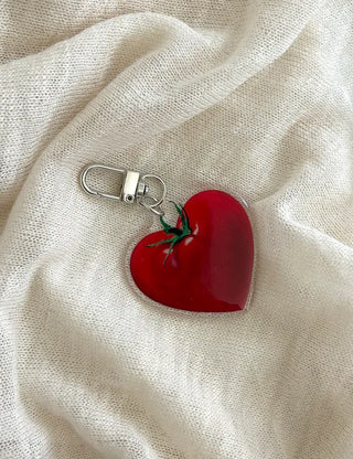 Heart Tomato Bag Keyring Fruit Acrylic Phone Strap