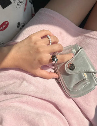 Chubby Star Bold Ring Silver Fashion Acrylic Point Ring