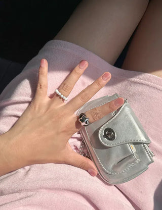Chubby Star Bold Ring Silver Fashion Acrylic Point Ring