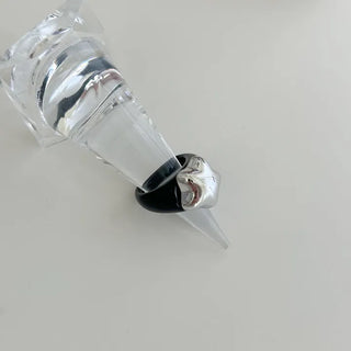 Chubby Star Bold Ring Silver Fashion Acrylic Point Ring