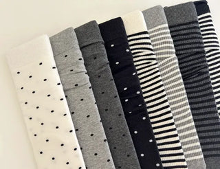 Daily women's ribbed pattern fashion mid-calf socks