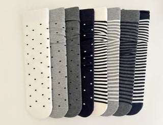 Daily women's ribbed pattern fashion mid-calf socks