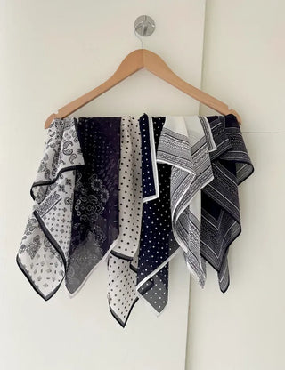 Silk 70 Paisley Scarf Dot Hair Bandana Handkerchief