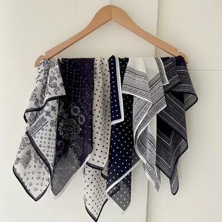 Silk 70 Paisley Scarf Dot Hair Bandana Handkerchief