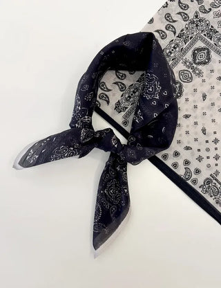 Silk 70 Paisley Scarf Dot Hair Bandana Handkerchief