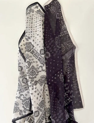 Silk 70 Paisley Scarf Dot Hair Bandana Handkerchief