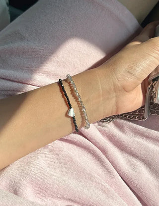 Silver 925 Heart Spinel Silver Bracelet Gemstone Beads