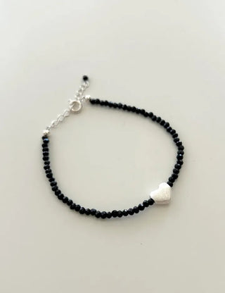 Silver 925 Heart Spinel Silver Bracelet Gemstone Beads
