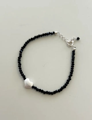 Silver 925 Heart Spinel Silver Bracelet Gemstone Beads