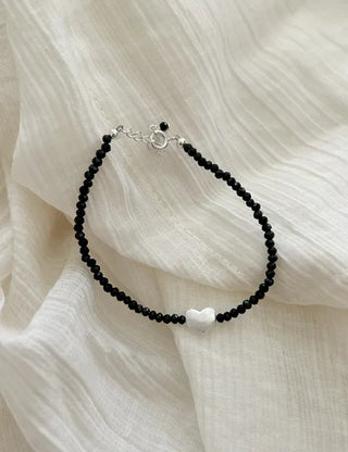 Silver 925 Heart Spinel Silver Bracelet Gemstone Beads