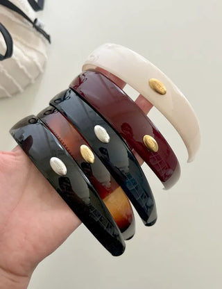 Metal pendant basic headband acrylic hairband