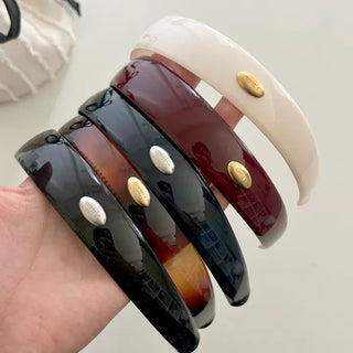 Metal pendant basic headband acrylic hairband