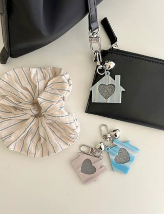 Retro Acrylic Keyring Piece Set: Bag Keyring, Mobile Phone, Car Key Holder