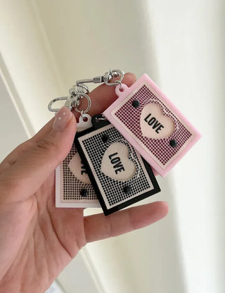 Retro Acrylic Keyring Piece Set: Bag Keyring, Mobile Phone, Car Key Holder