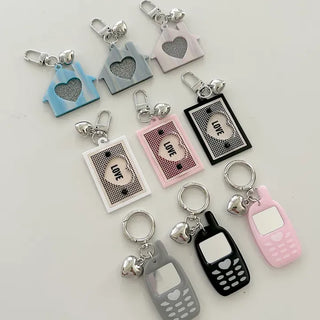 Retro Acrylic Keyring Piece Set: Bag Keyring, Mobile Phone, Car Key Holder