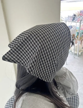Autumn plaid hair bandana triangle hair scarf