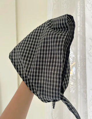 Autumn plaid hair bandana triangle hair scarf