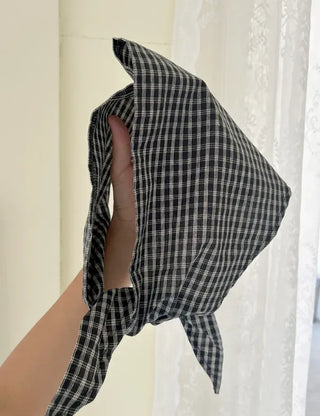 Autumn plaid hair bandana triangle hair scarf