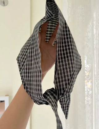 Autumn plaid hair bandana triangle hair scarf