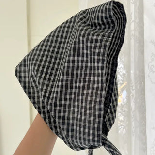 Autumn plaid hair bandana triangle hair scarf