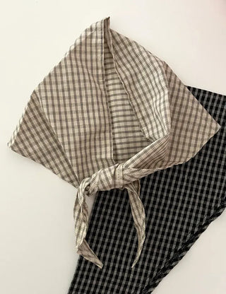 Autumn plaid hair bandana triangle hair scarf