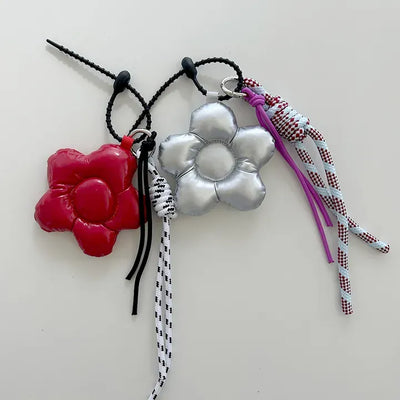 Padded flower bag keyring rope strap bag charm charm decoration