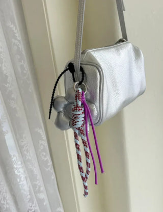 Padded flower bag keyring rope strap bag charm charm decoration