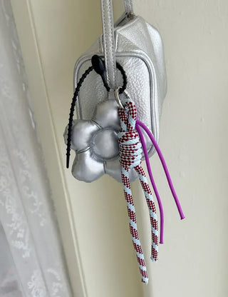Padded flower bag keyring rope strap bag charm charm decoration