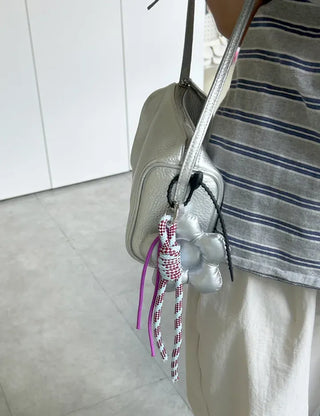 Padded flower bag keyring rope strap bag charm charm decoration
