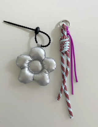 Padded flower bag keyring rope strap bag charm charm decoration