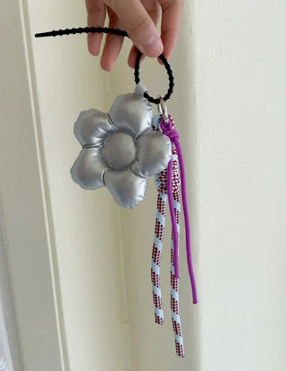 Padded flower bag keyring rope strap bag charm charm decoration