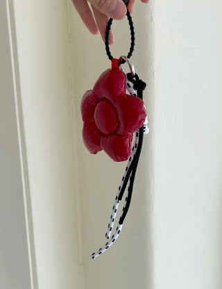 Padded flower bag keyring rope strap bag charm charm decoration