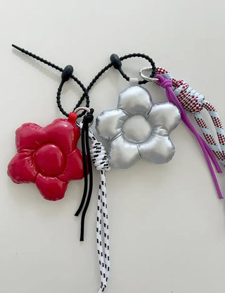Padded flower bag keyring rope strap bag charm charm decoration