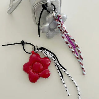 Padded flower bag keyring rope strap bag charm charm decoration