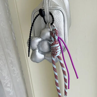 Padded flower bag keyring rope strap bag charm charm decoration
