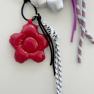 Padded flower bag keyring rope strap bag charm charm decoration