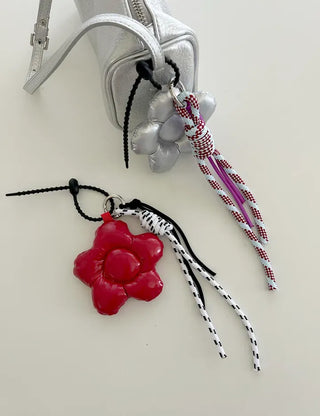 Padded flower bag keyring rope strap bag charm charm decoration