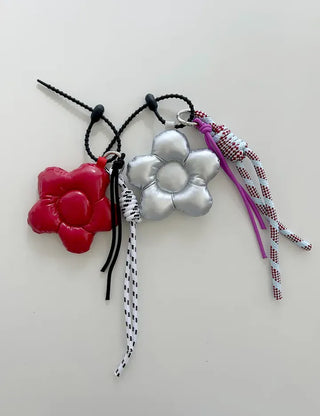 Padded flower bag keyring rope strap bag charm charm decoration