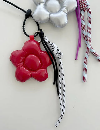 Padded flower bag keyring rope strap bag charm charm decoration