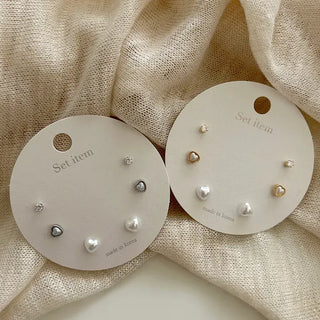 Uniform Price Lovely Earring Set Pearl Heart Earrings