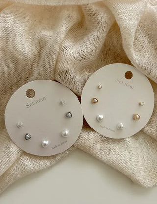 Uniform Price Lovely Earring Set Pearl Heart Earrings
