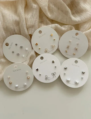 Uniform Price Lovely Earring Set Pearl Heart Earrings