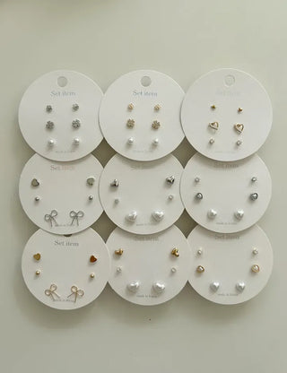 Uniform Price Lovely Earring Set Pearl Heart Earrings