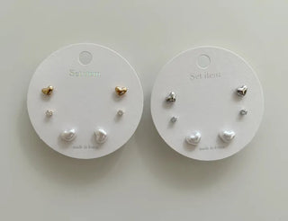 Uniform Price Lovely Earring Set Pearl Heart Earrings