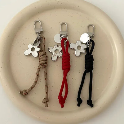 Mini rope bag keyring flower car key holder key ring