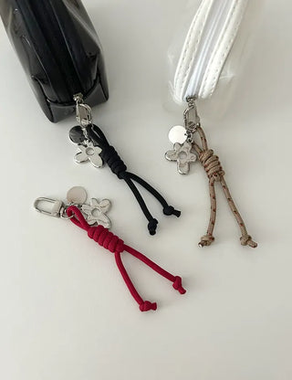 Mini rope bag keyring flower car key holder key ring