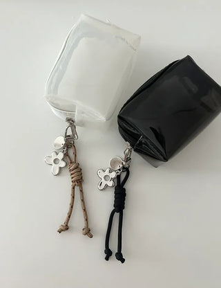 Mini rope bag keyring flower car key holder key ring