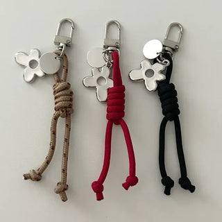 Mini rope bag keyring flower car key holder key ring