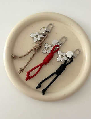 Mini rope bag keyring flower car key holder key ring